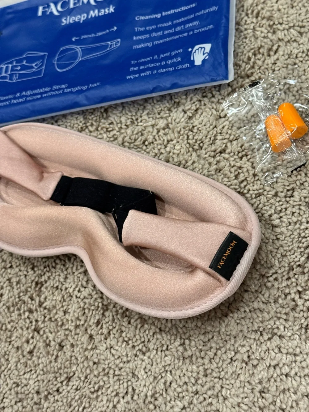 Pink Sleep Mask - Lightweight Contoured Eye Mask